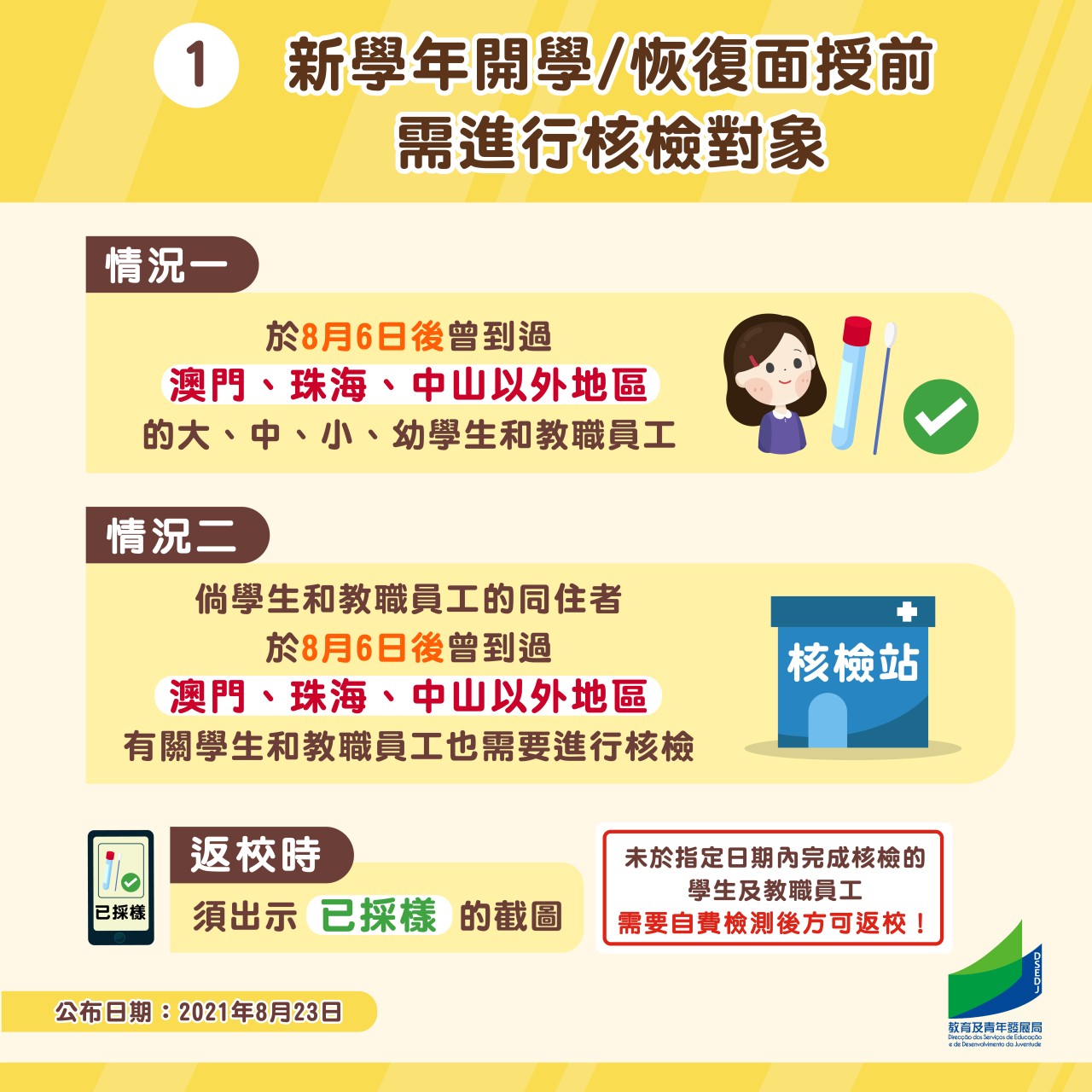 非高等教育學生9月如期開學 高等教育學生可恢復面授 教育及青年發展局