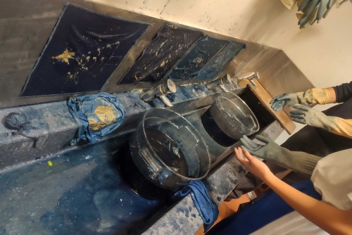 蠟染工作坊進行期間